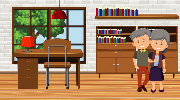 与老夫妇在工作室或工作场所的场景图片下载