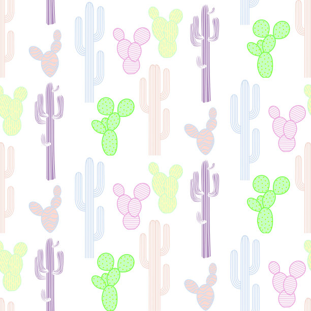 仙人掌无缝模式图片下载