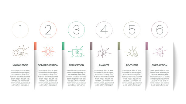 创意最小的商业信息图模板。时间轴流程与剪纸设计和6个选项，步骤或部分横幅或幻灯片演示。简单的工作流布局设计元素与图标。图片下载