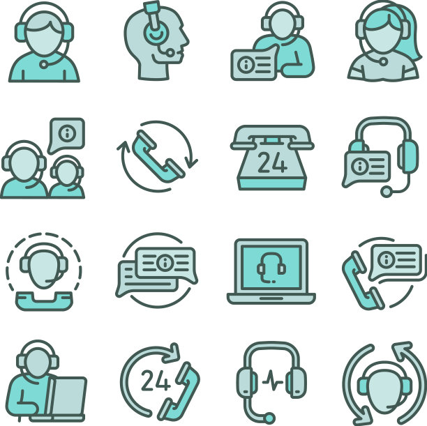 呼叫中心员工图标设置轮廓图片下载