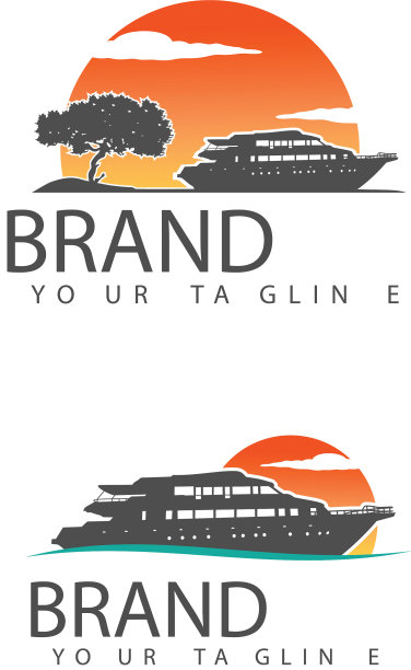 带有日落标志的游轮图片下载