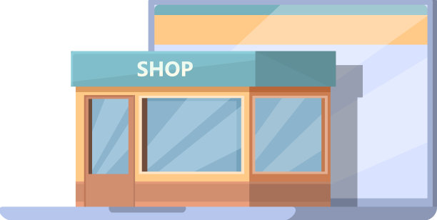 网上街头商店图标卡通销售商店图片下载