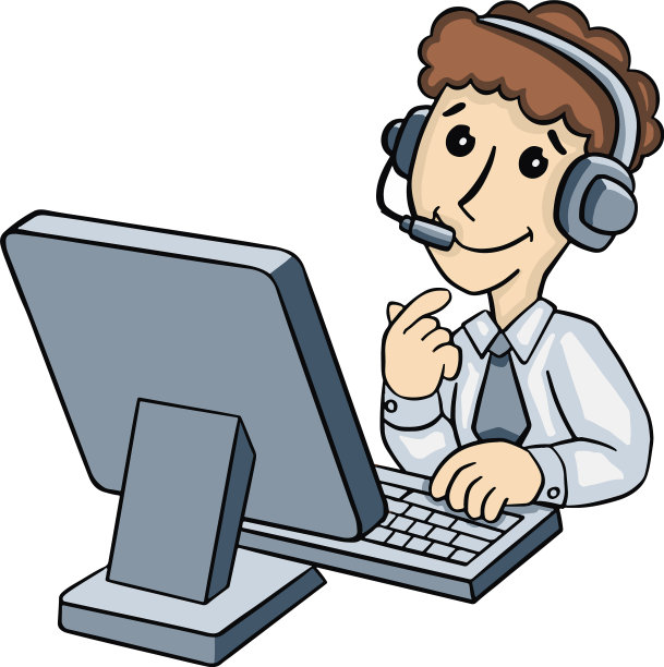 男人在电脑前手绘图标服务图片下载