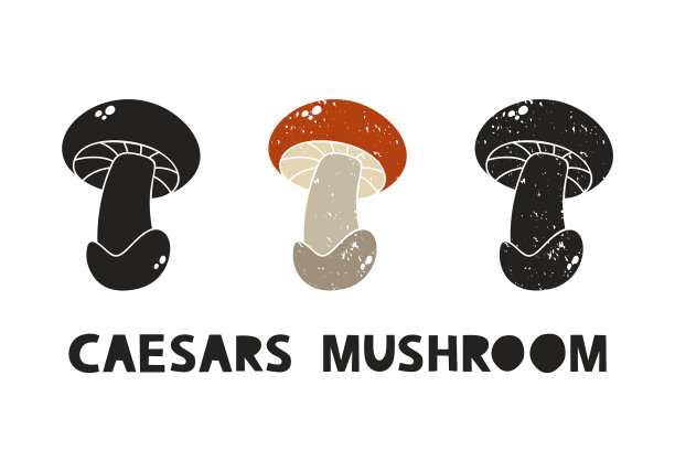 凯撒蘑菇剪影图标集图片下载