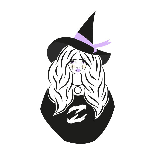 戴帽子的可爱女巫图片下载