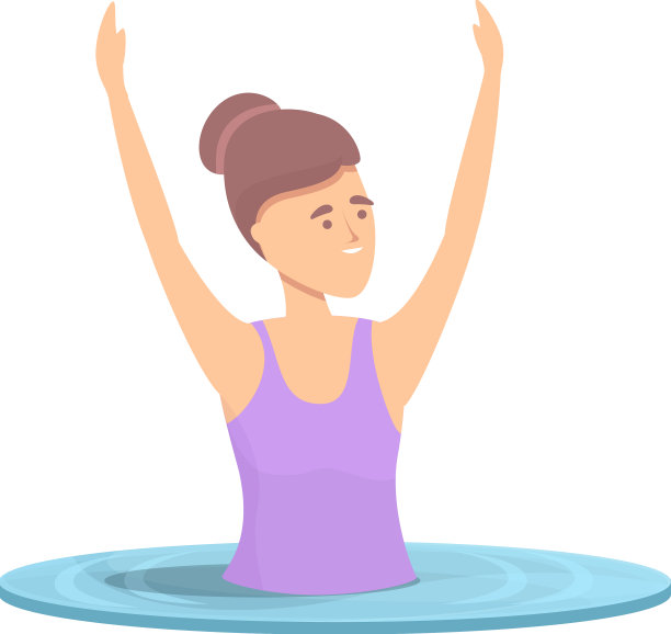 花样游泳运动图标卡通图片下载