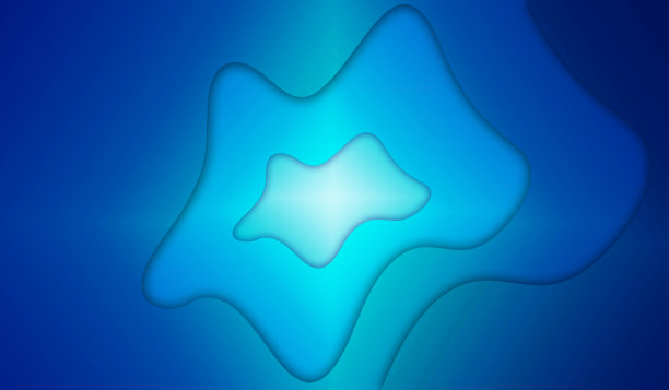 剪纸背景与蓝色阴影抽象波浪形状。图片下载