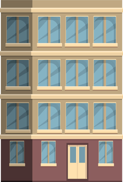 多层住宅图标卡通公寓图片下载