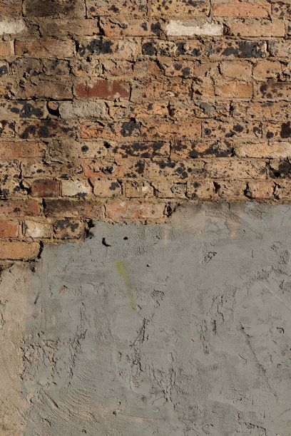 部分混凝土旧棕色砖墙图片下载