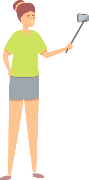 视频博客的自拍杆图标卡通直播图片下载