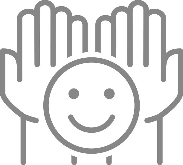 手握幸福脸线图标分享一个好图片下载