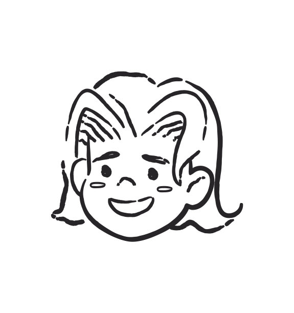 涂鸦微笑的女孩图片下载