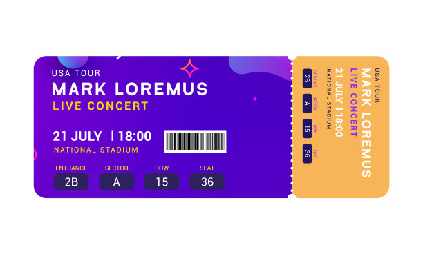 音乐活动音乐会门票模板票派对图片下载