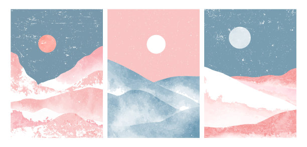 山在设定中期现代极简主义艺术图片下载