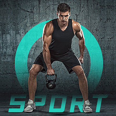 黑色扁平风健身头像图片下载