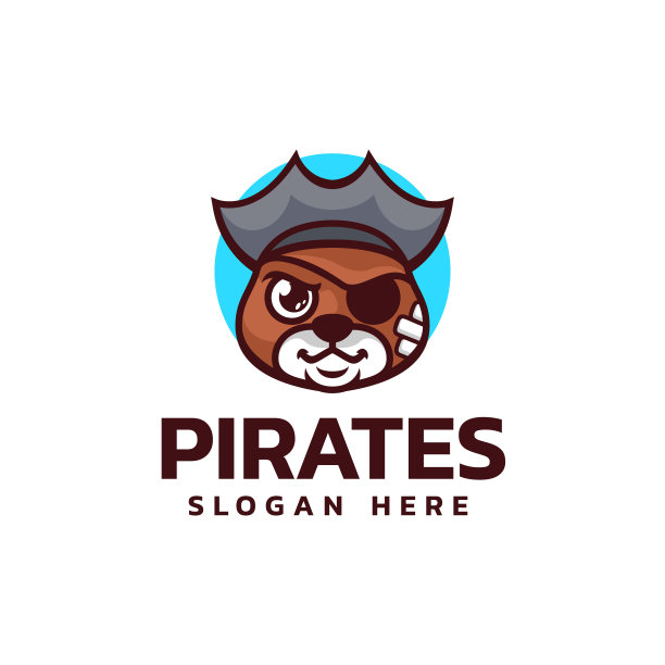 标志海盗熊简单的吉祥物风格图片下载