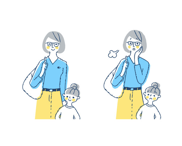 妈妈和女孩的微笑和烦恼的表情上半身图片下载