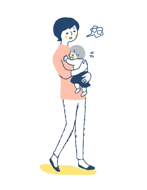 妈妈抱着一个女孩，烦恼的表情，整个身体图片下载