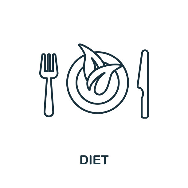 饮食图标单色标志从饮食收集图片下载