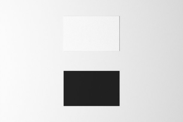 水平商务名片模型在白色背景。纸纹理。三维演示图片下载