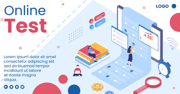 在线测试课程发帖模板扁平化设计图片下载