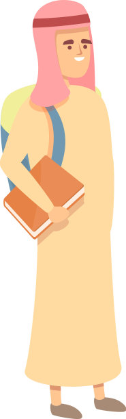 快乐的阿拉伯男孩图标卡通穆斯林学校图片下载