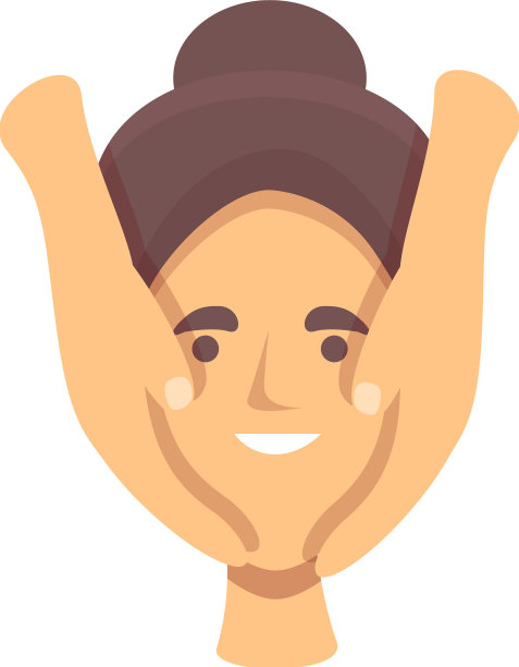 脸部美容按摩图标卡通面部图片下载