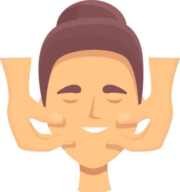 基本面部按摩图标卡通面部图片下载