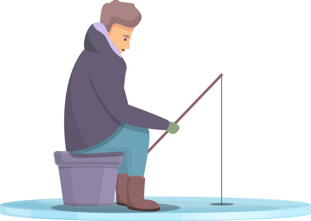 冰湖钓鱼icon卡通冬季鱼图片下载