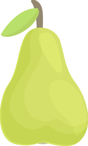 卡通绿色梨图标市场图片下载