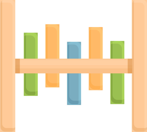 可爱的蒙特梭利游戏图标卡通木制玩具图片下载