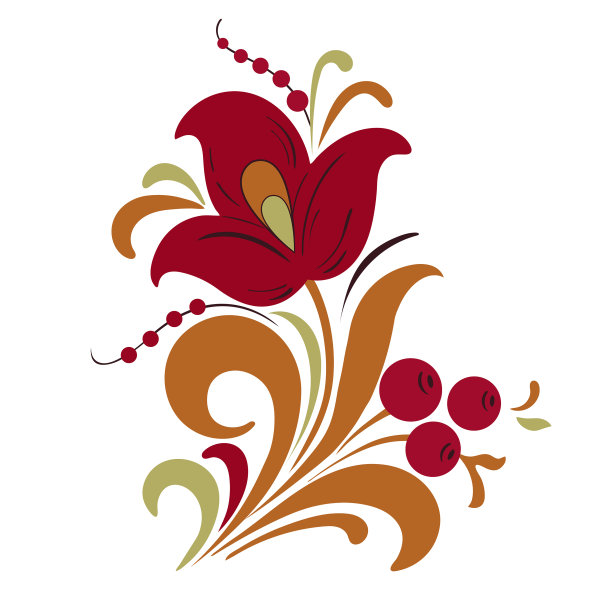 抽象风格化的花卉画图片下载