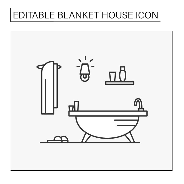 现代浴室线条图标图片下载