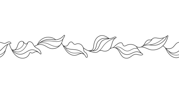 茶叶。艺术线条生态版画。素描边境图片下载