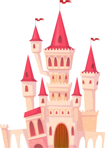卡通中的高塔城堡童话建筑图片下载