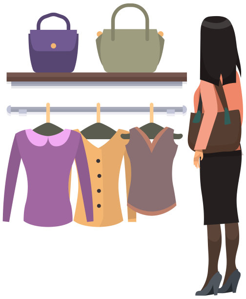 女孩在家里的衣柜里或衣柜里选择服装图片下载