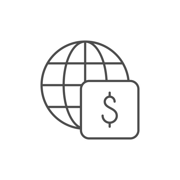 全球金融线条轮廓图标图片下载