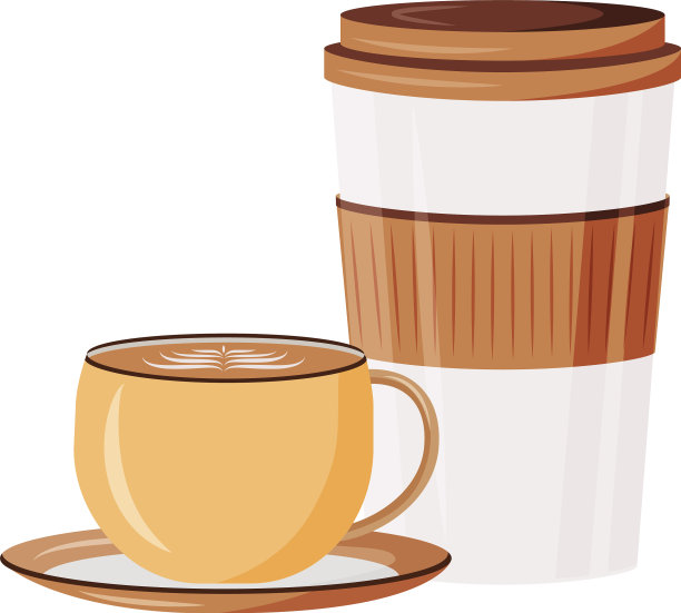 咖啡因饮料卡通卡布奇诺陶瓷图片下载