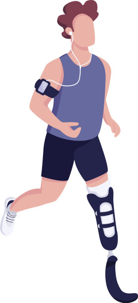 跑步者用假腿平色无脸图片下载