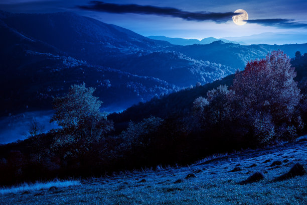 乡村秋夜乡村景观图片下载