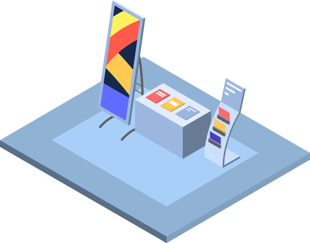 贸易陈列室内部等距促销图片下载