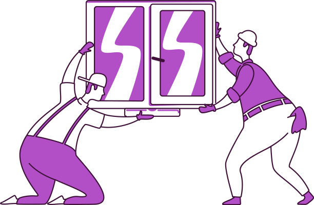 窗户安装平剪影杂工图片下载