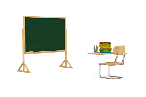 白色背景的教室。孤立的3 d演示图片下载