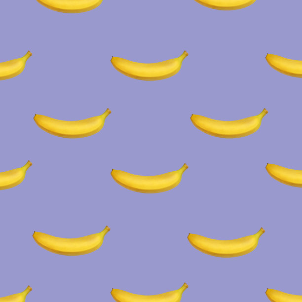 紫色背景上的香蕉艺术图案。用于织物、纺织、包装印花图片下载