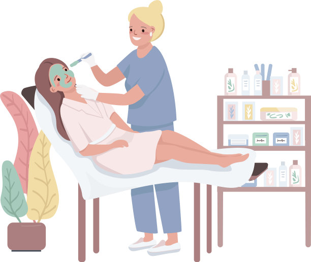 Spa访平色字女美容师图片下载