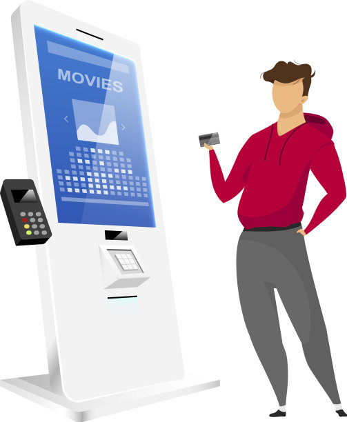 男子买票扁平色无脸字图片下载