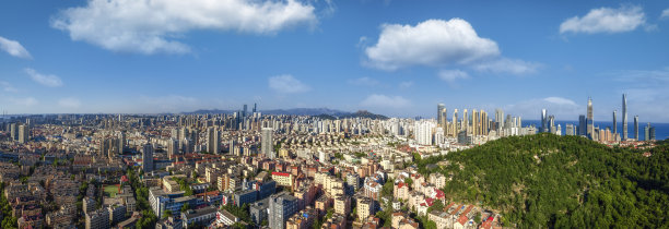 航拍青岛城市面貌全景大画幅图片下载