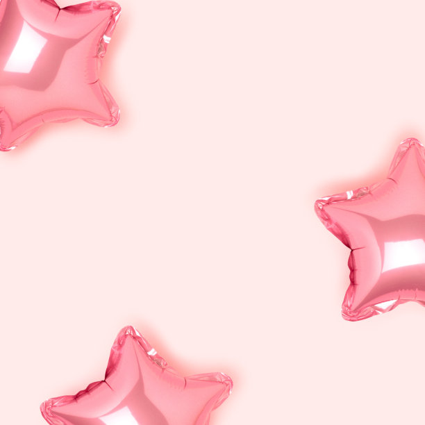 粉色粉彩星星气球与地方的文字。婴儿洗澡的概念。图片下载