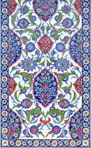 瓷砖上的花卉装饰图片下载