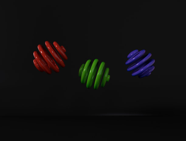 现实抽象三维球几何几何基本球彩色概念三维插图。球球3D渲染图像图片下载